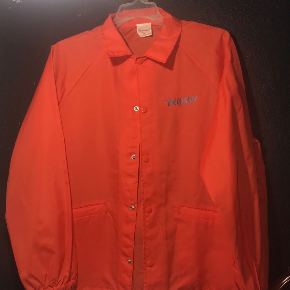 Orange thin windbreaker